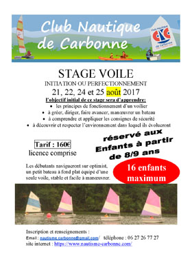 Mairie de Carbonne - Stage de voile